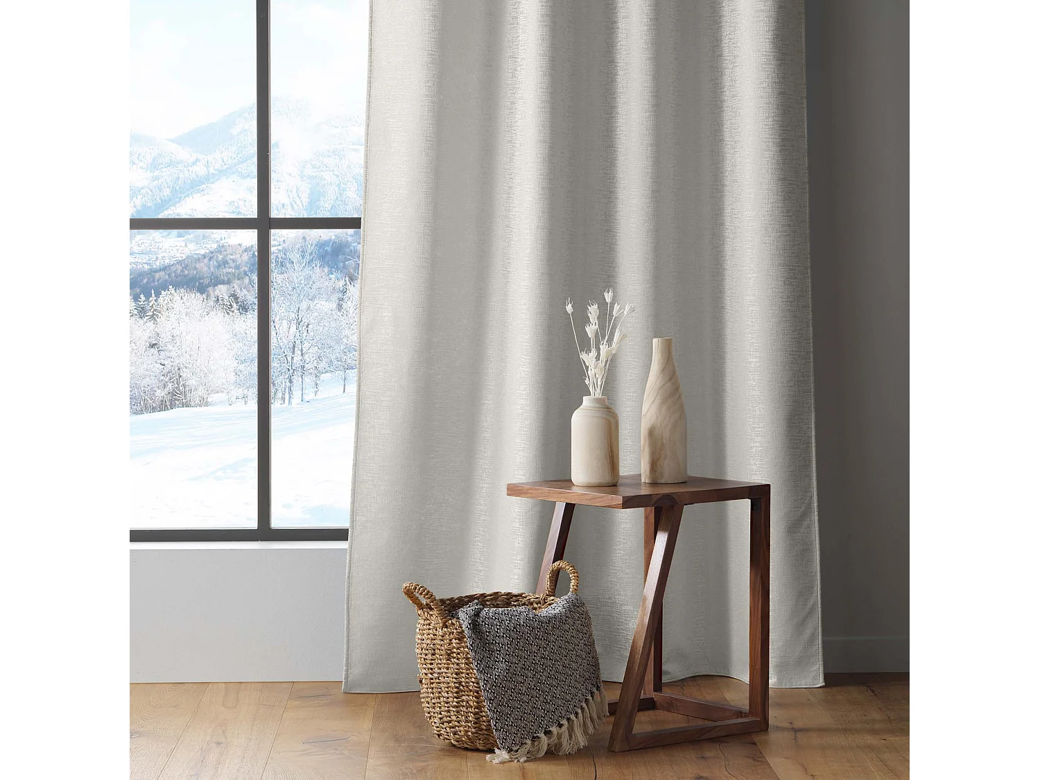 Rideau Isolant Thermique "Polarine" 140x260cm Naturel