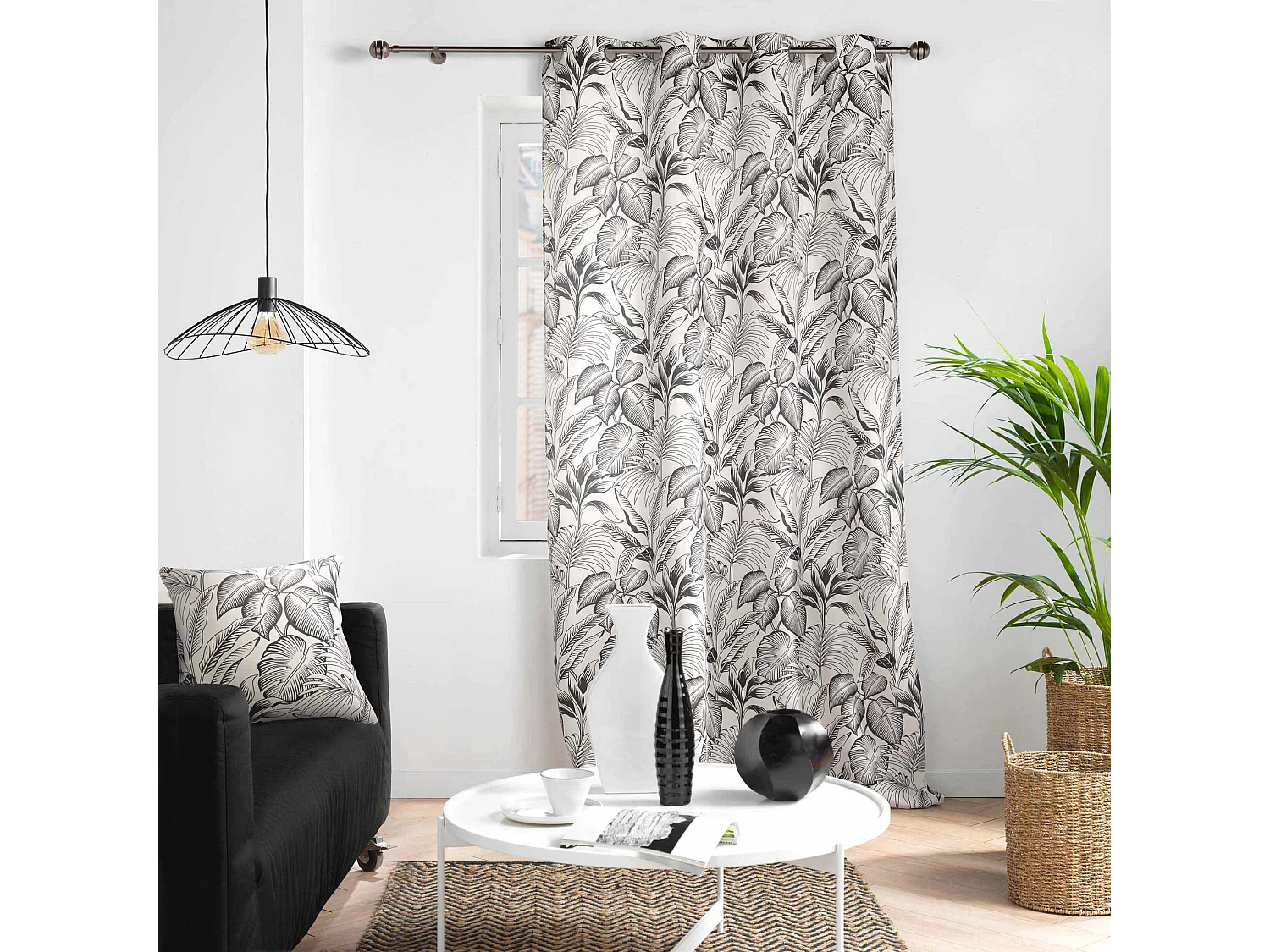 Rideau à Œillets Imprimé "Cabana" 140x260cm Naturel