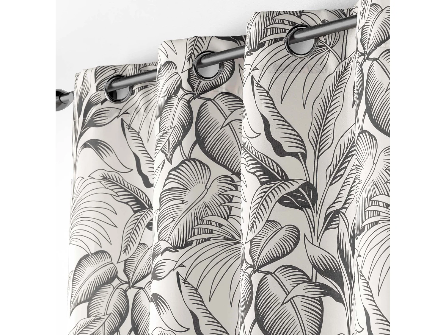 Rideau à Œillets Imprimé "Cabana" 140x260cm Naturel