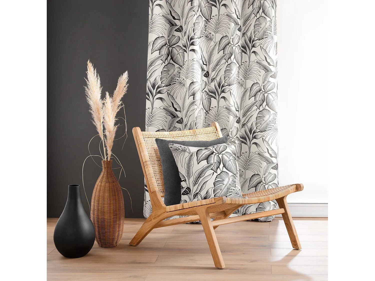 Rideau à Œillets Imprimé "Cabana" 140x260cm Naturel