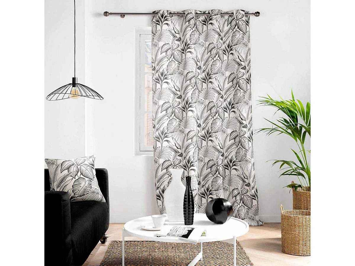 Rideau à Œillets Imprimé "Cabana" 140x260cm Naturel