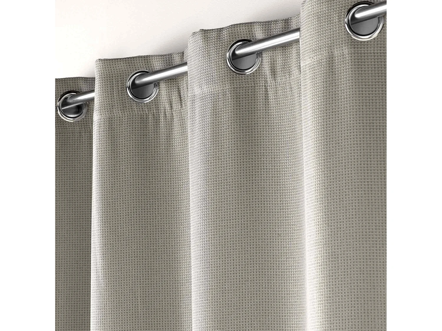 Rideau Occultant Jacquard "Blake" 135x240cm Gris