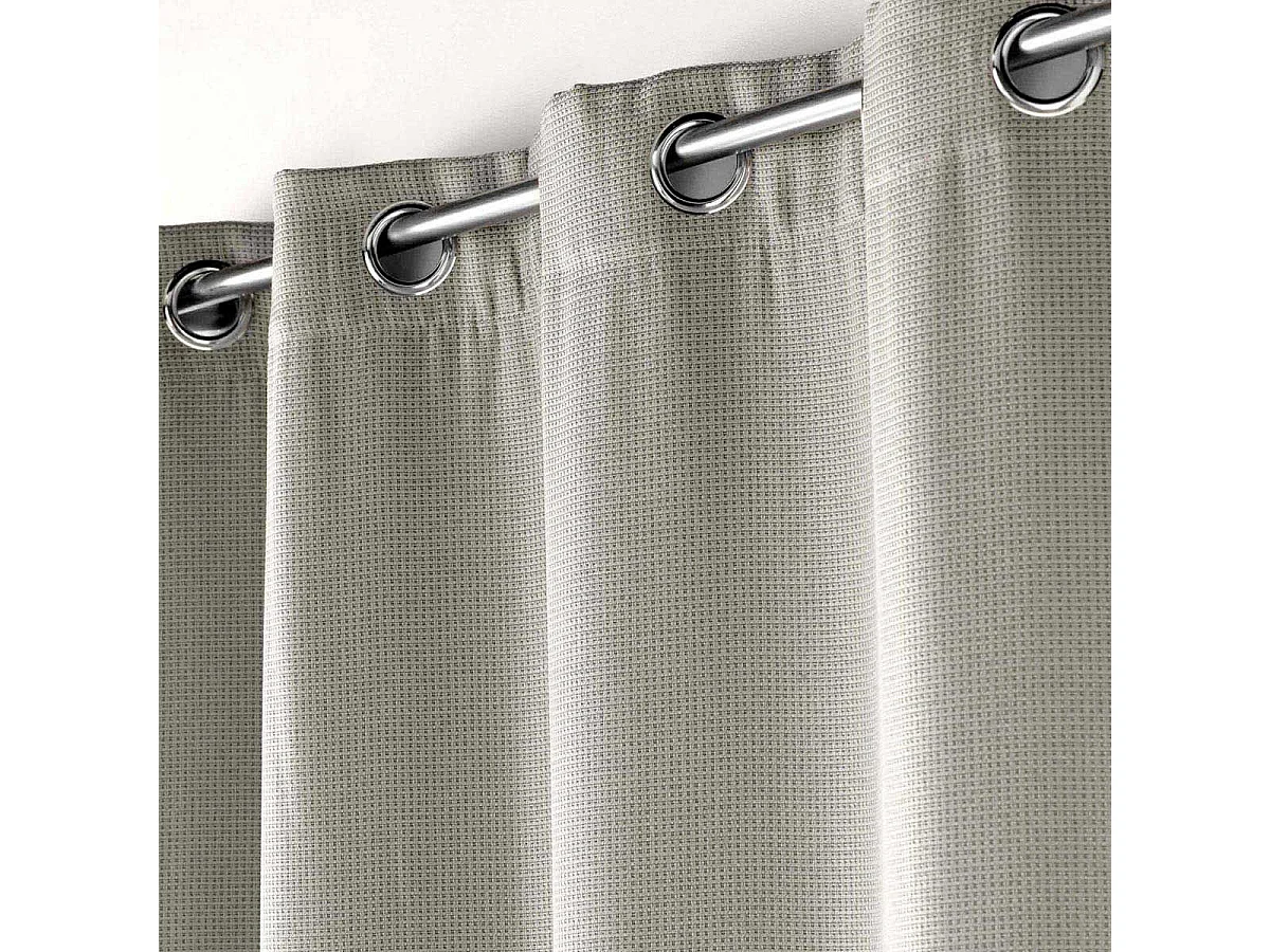 Rideau Occultant Jacquard "Blake" 135x240cm Gris