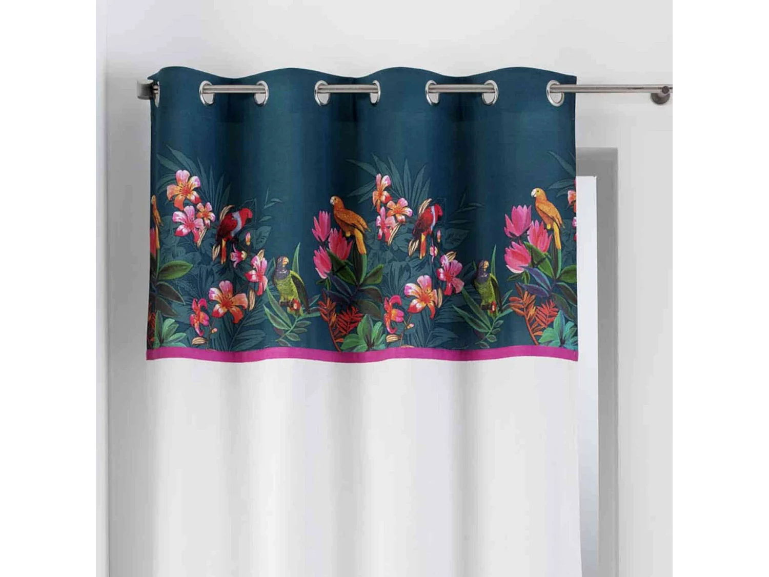 Rideau à Œillets "Exotic Paradise" 140x240cm Bleu