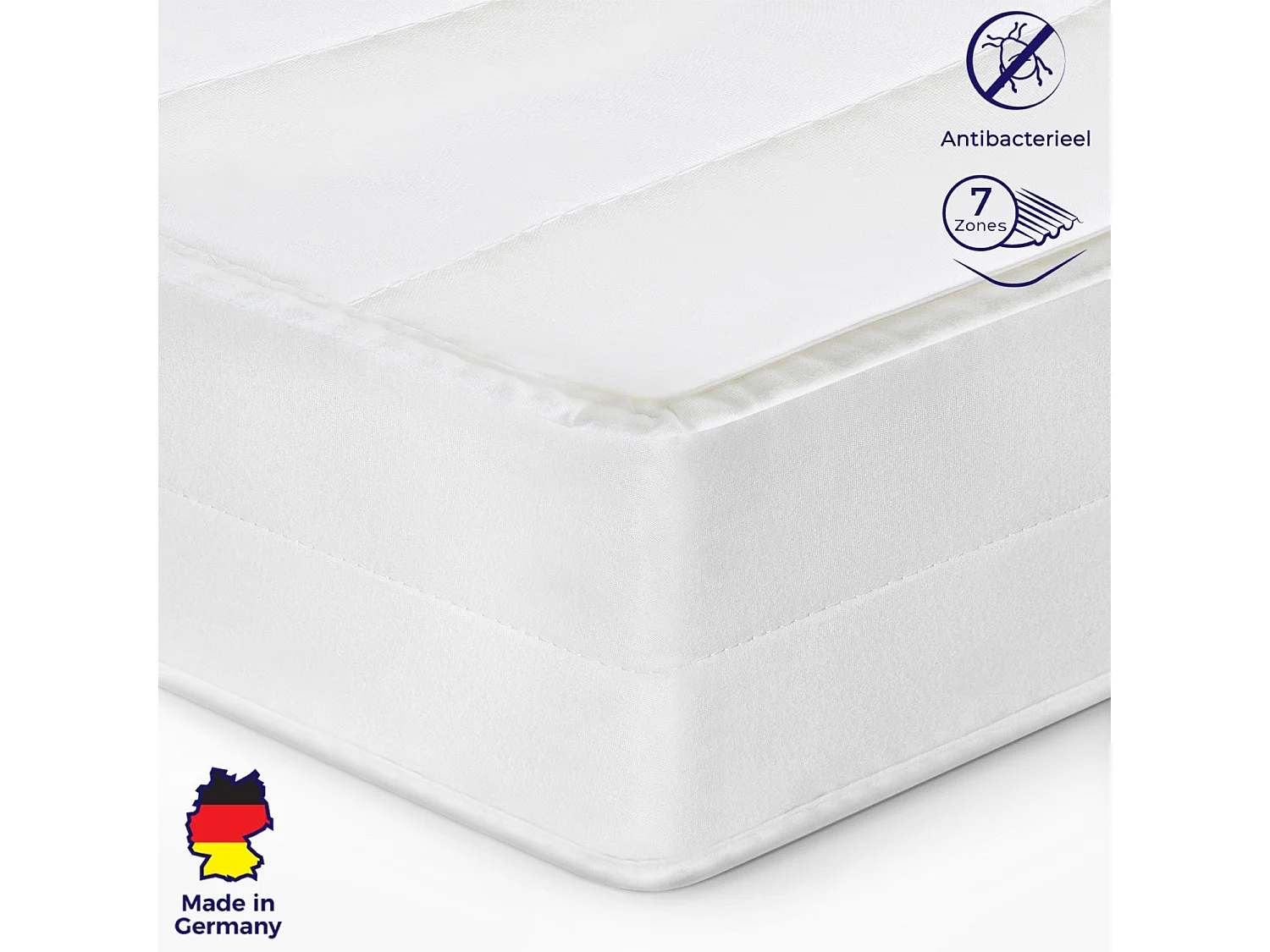 Matelas 90 x 200 cm - lavable 7 zones soutien ferme