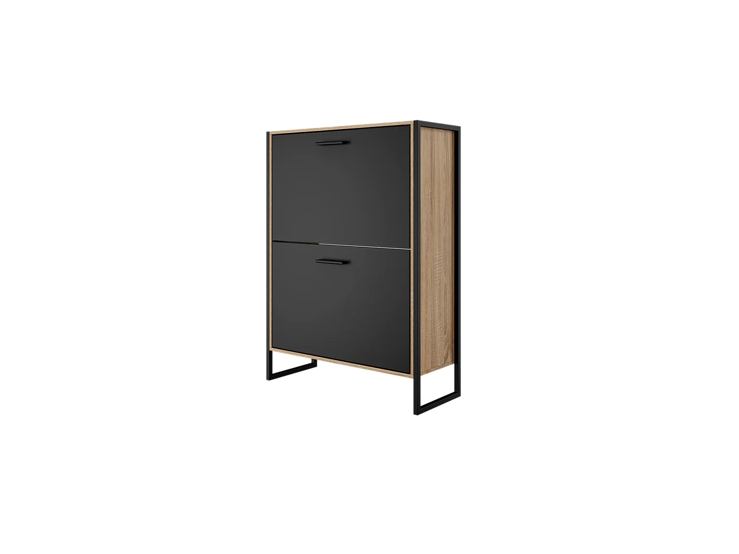 CASABEL Meuble A Chaussure Industriel 12 Paires, Pour Entrée, Couloir - Noir Bois Clair