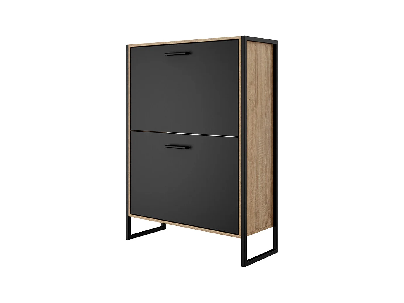 CASABEL Meuble A Chaussure Industriel 12 Paires, Pour Entrée, Couloir - Noir Bois Clair
