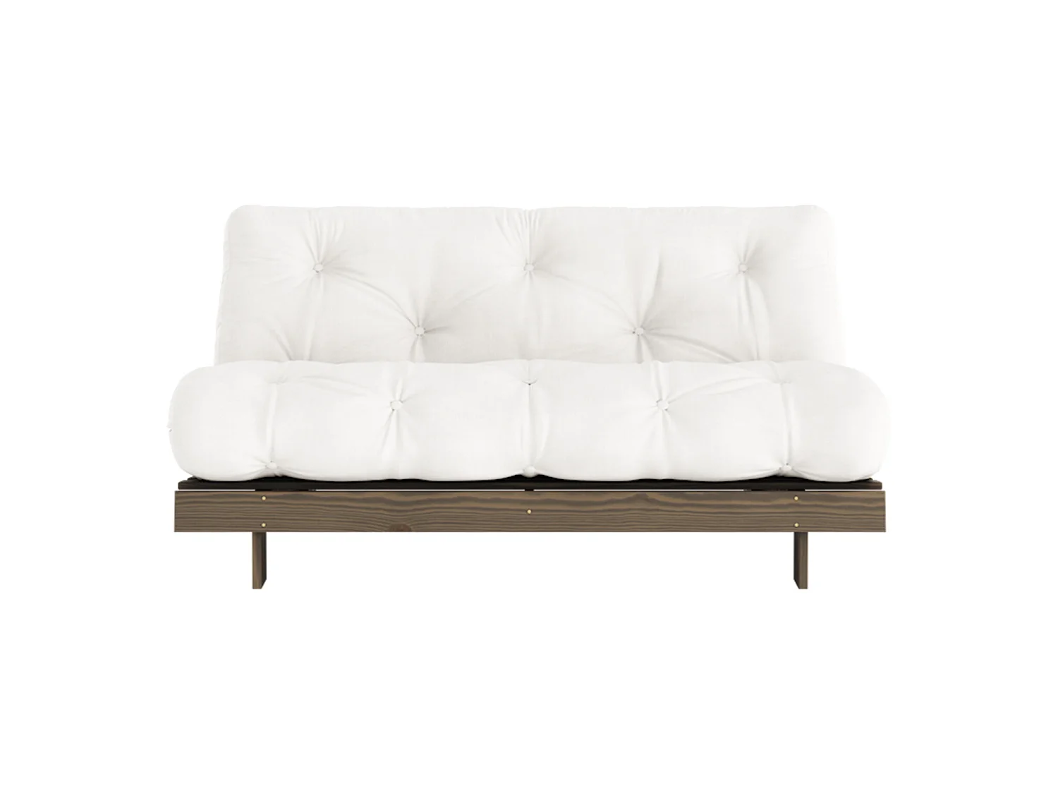 Canapé convertible ROOTS en pin massif foncé et matelas futon naturel 160x200