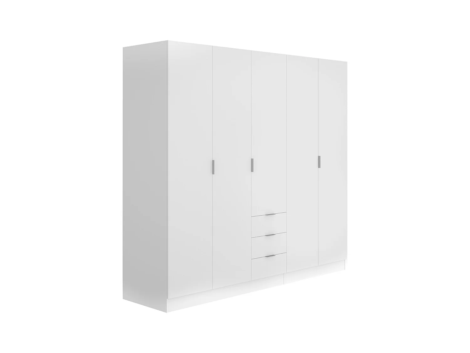 Kast met 5 deuren en 3 lades - L202 cm - Wit - LISTOWEL