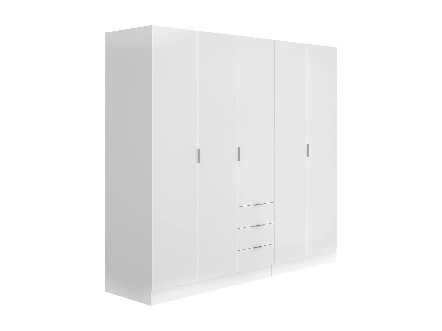 Armadio 5 ante e 3 cassetti L202 cm Bianco - LISTOWEL
