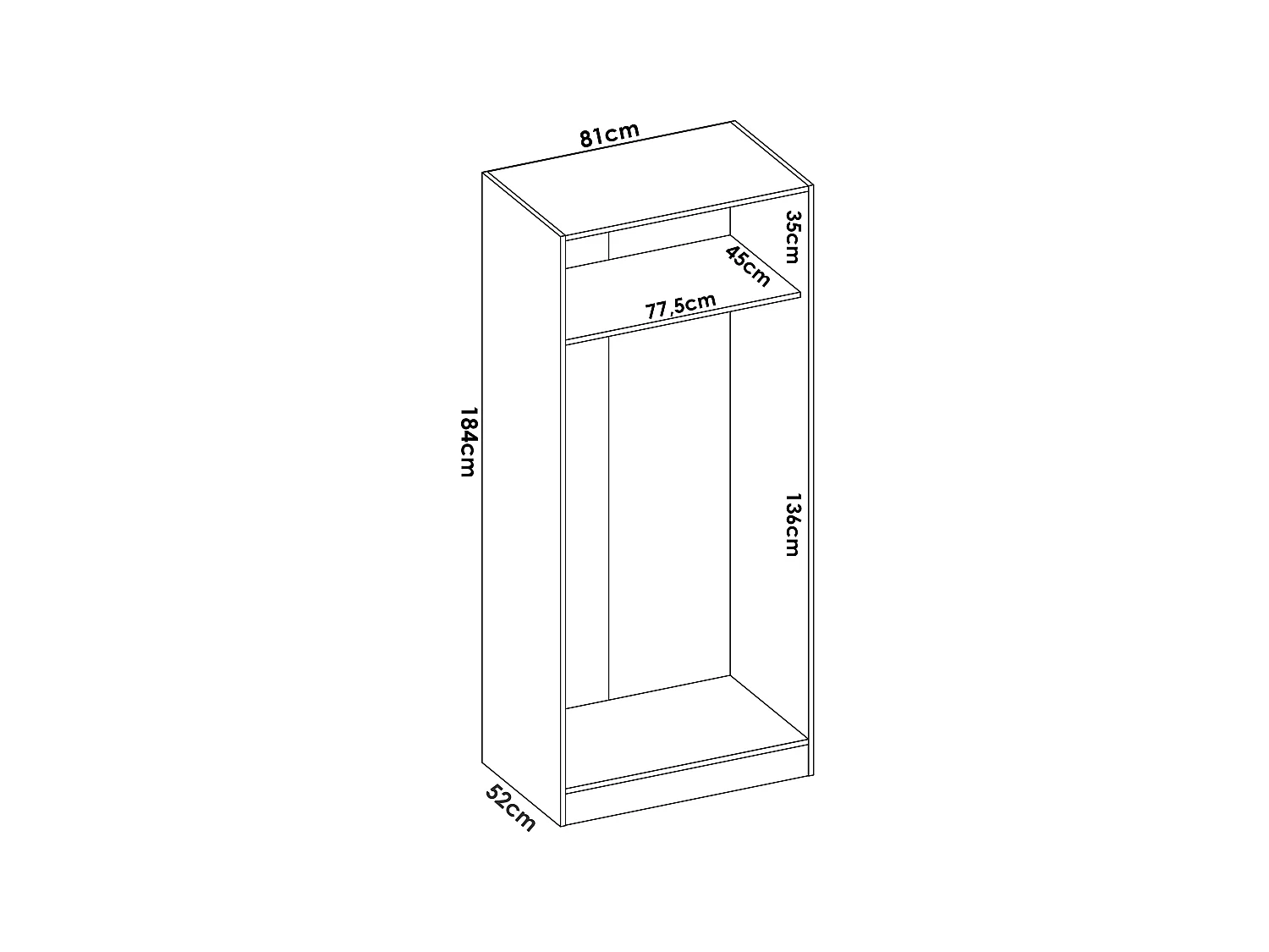Hoekkast met 5 deuren - L173 cm - Wit - LISTOWEL