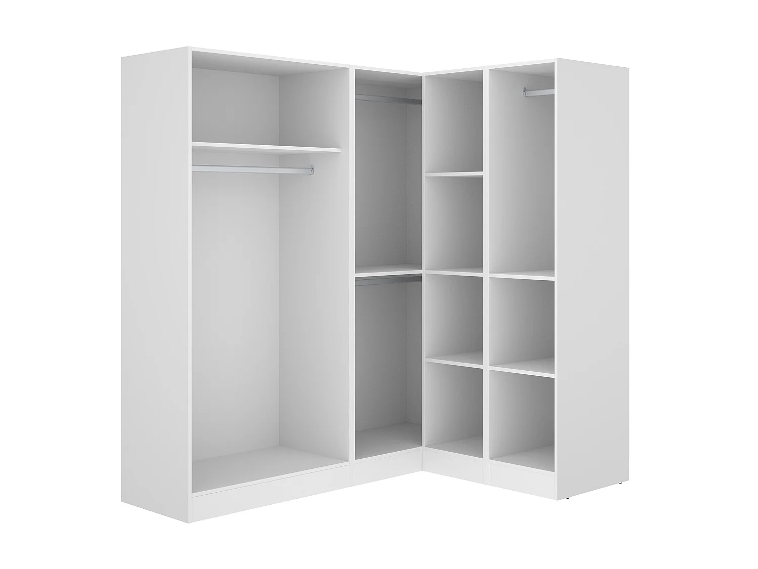 Armoire d'angle 5 portes - L173 cm - Blanc - LISTOWEL