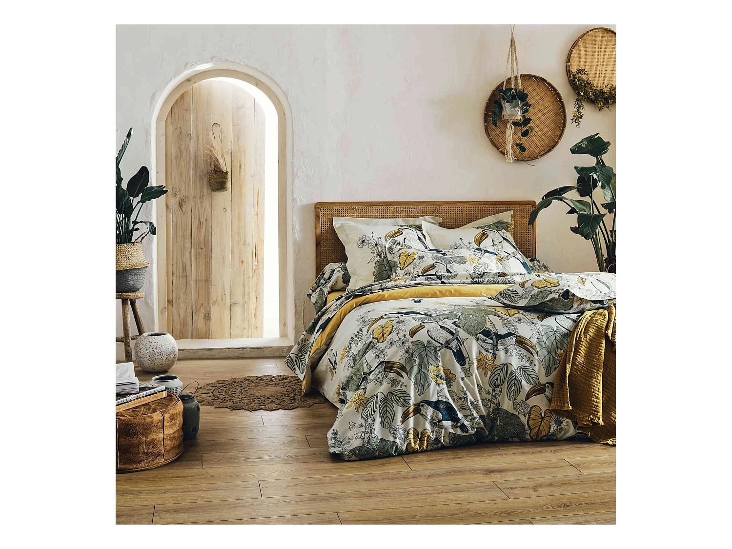 Parure de lit Toco vert 260x240 cm - Tradilinge