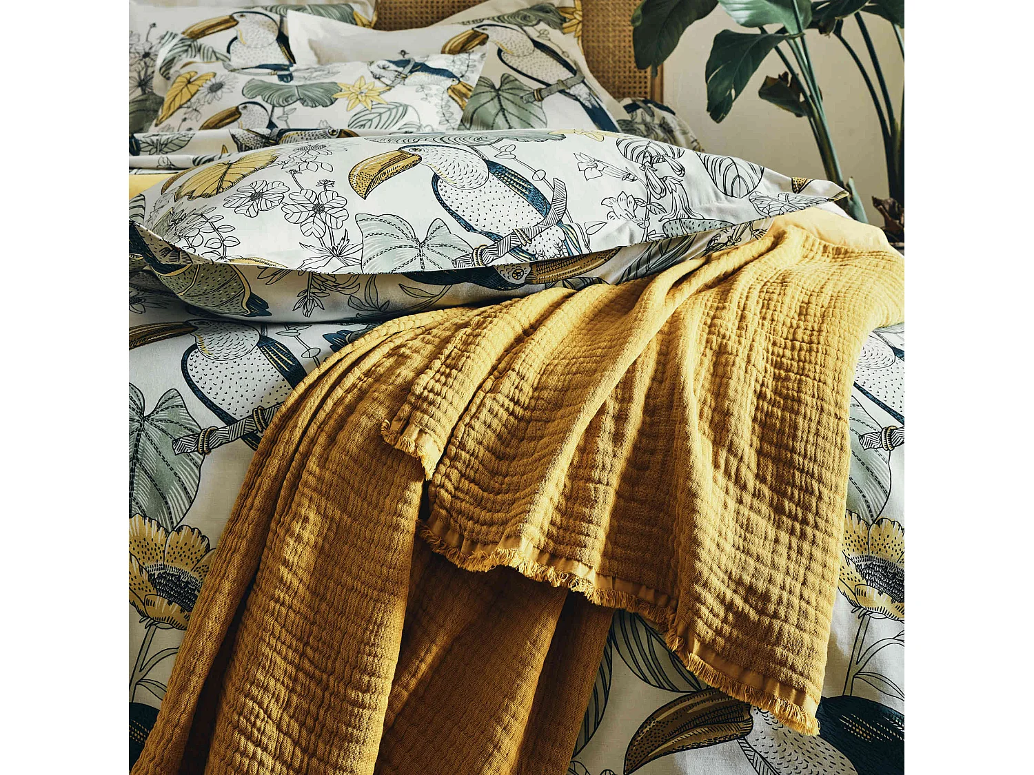 Parure de lit Toco vert 260x240 cm - Tradilinge