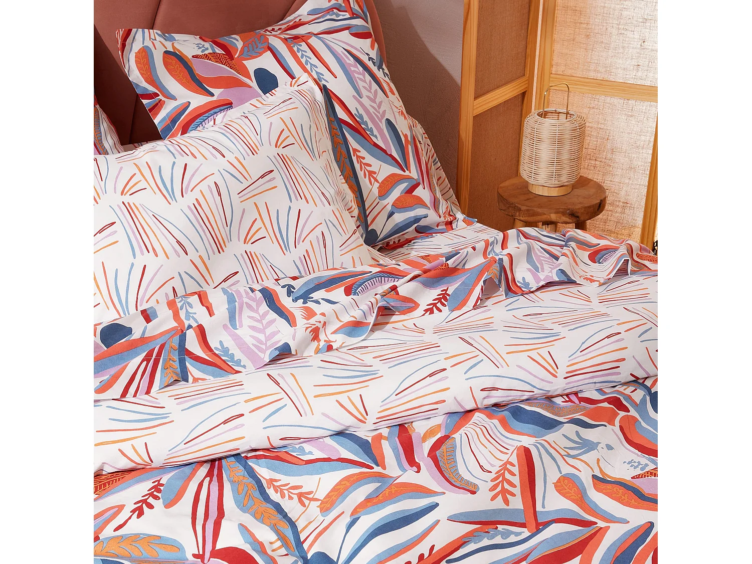 Parure de lit perroquet salsa 260x240 cm - Tradilinge