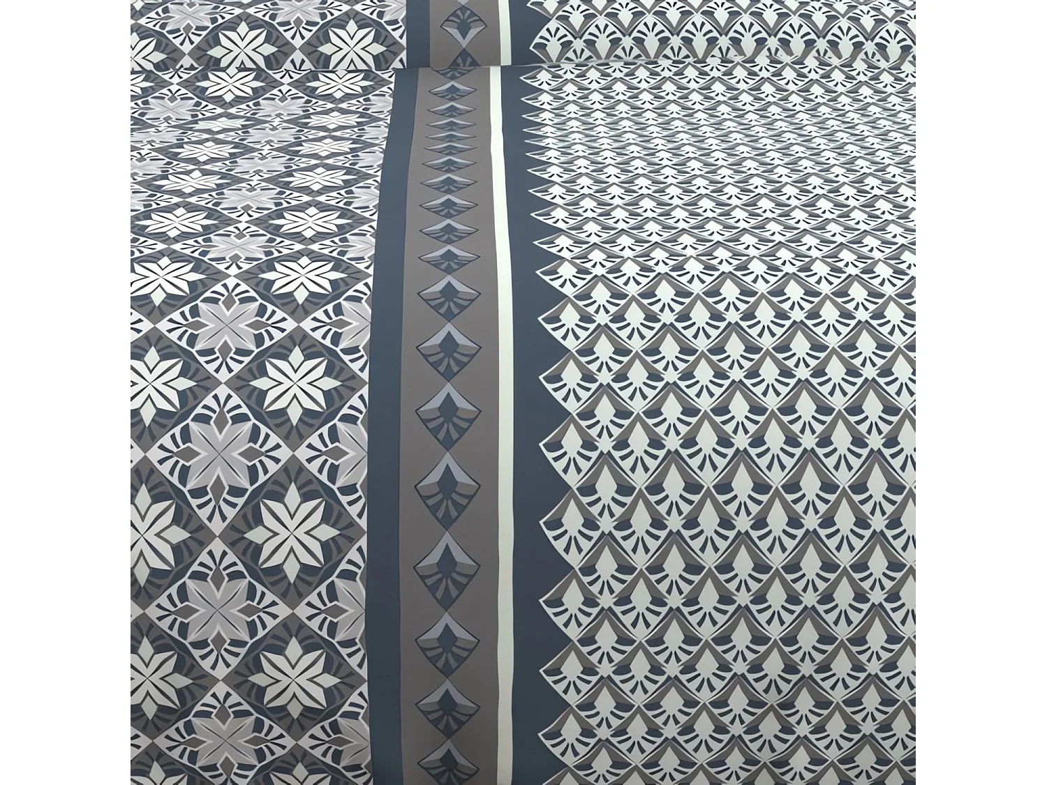 Set funda nórdica de algodón 57 hilos/cm2 240x220 cm LISBOA azul tormenta