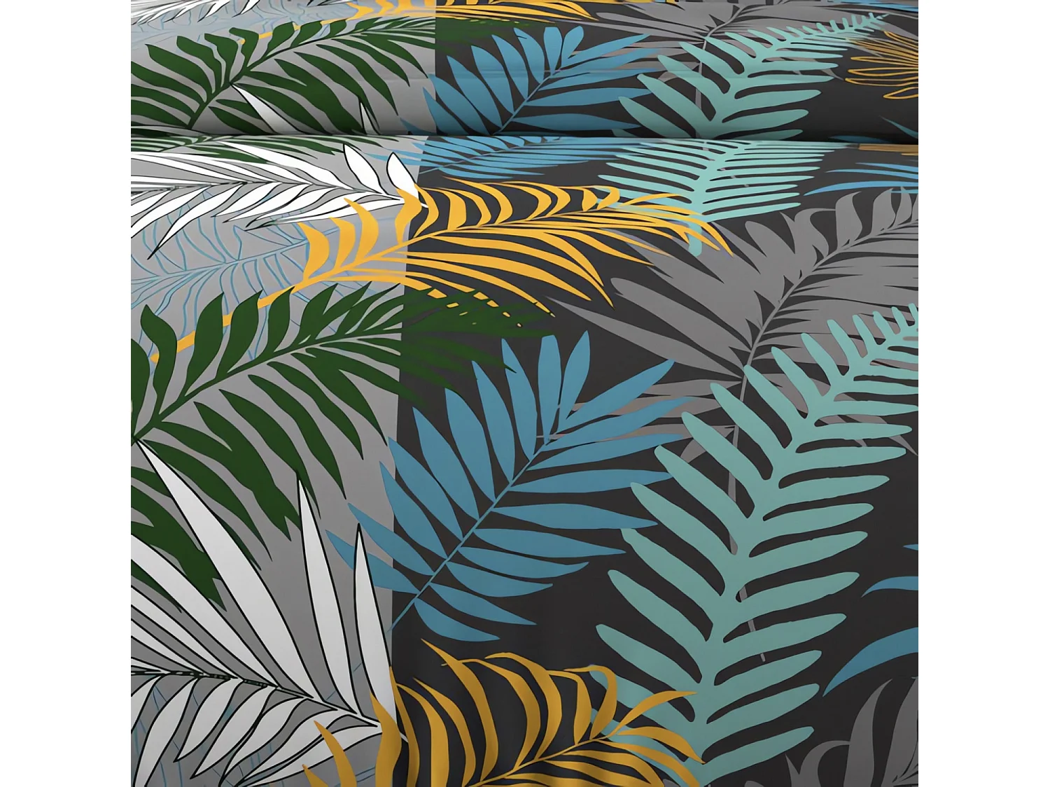 Set funda nórdica de algodón 57 hilos 240x220 cm JUNGLE blue