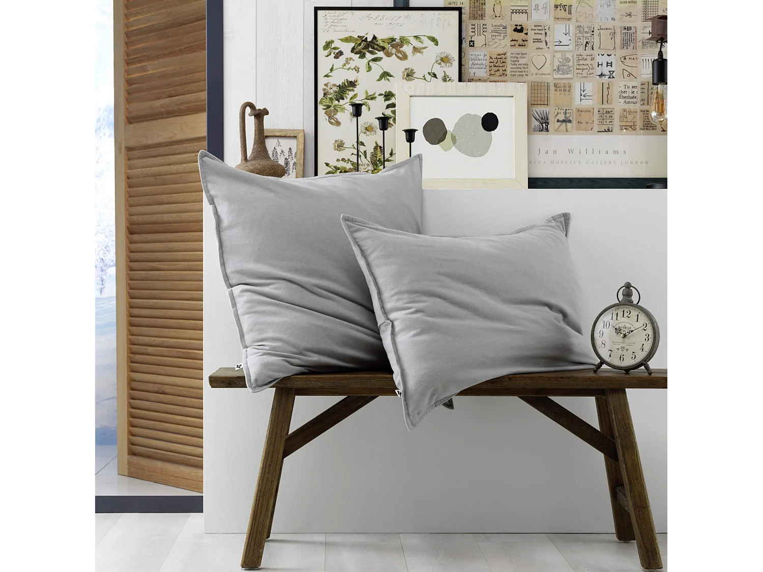 Parure de lit flanelle gris 240x220 cm