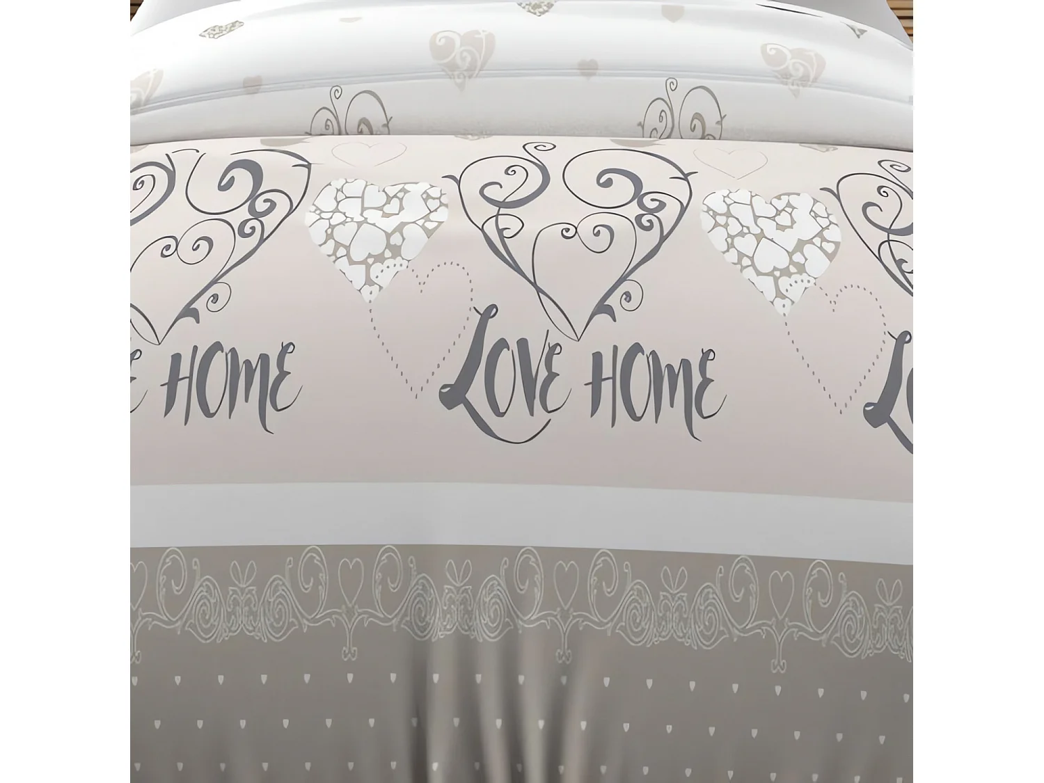 Set funda nórdica de algodón 57 hilos 140x200 cm Natural VALENTINE