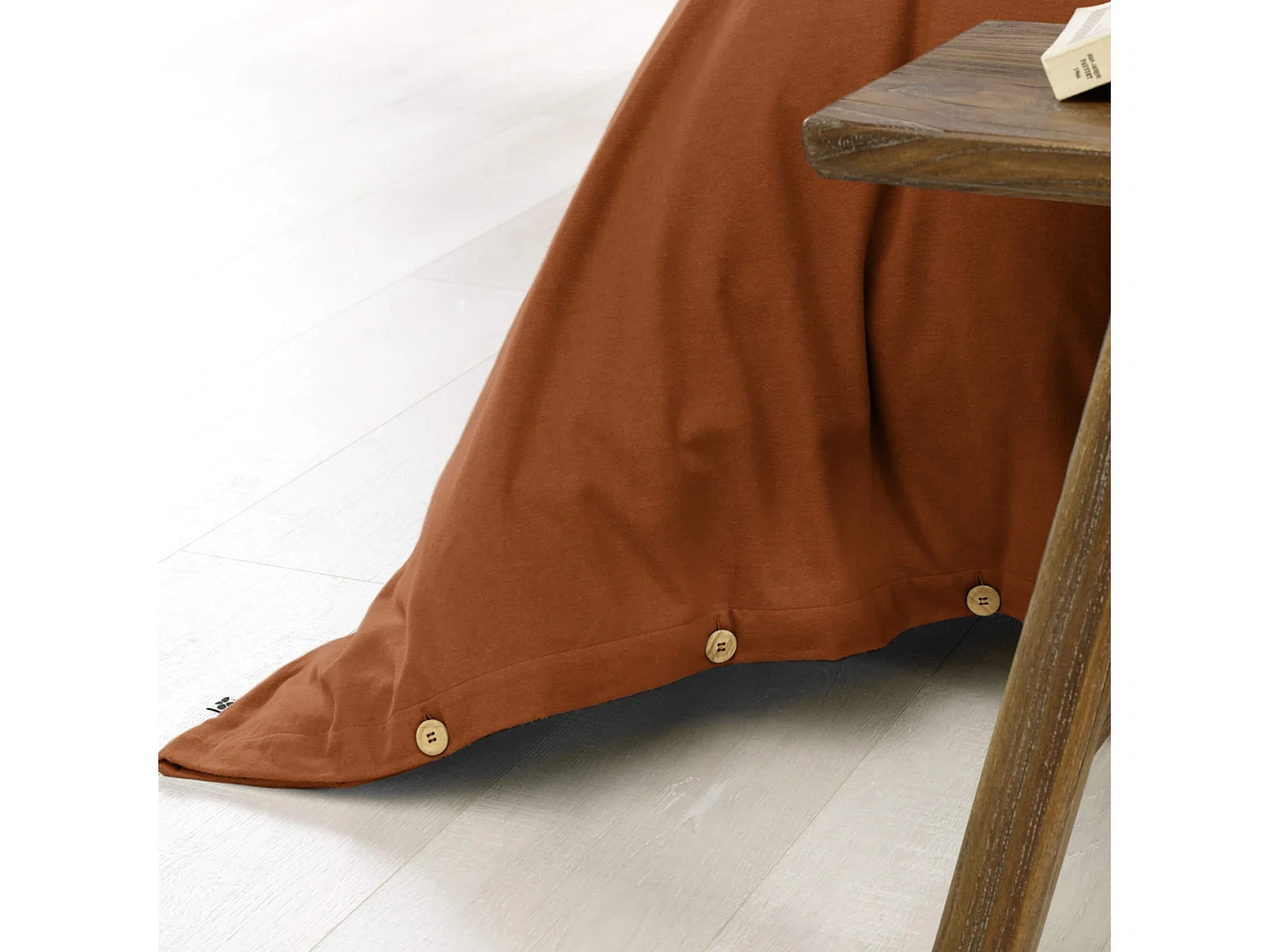 Parure de lit flanelle orange 140x200 cm