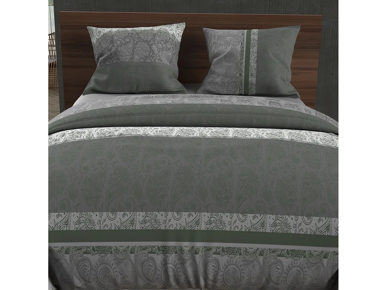 Set funda nórdica de algodón 57 hilos 260x240 cm CASHMERE gris