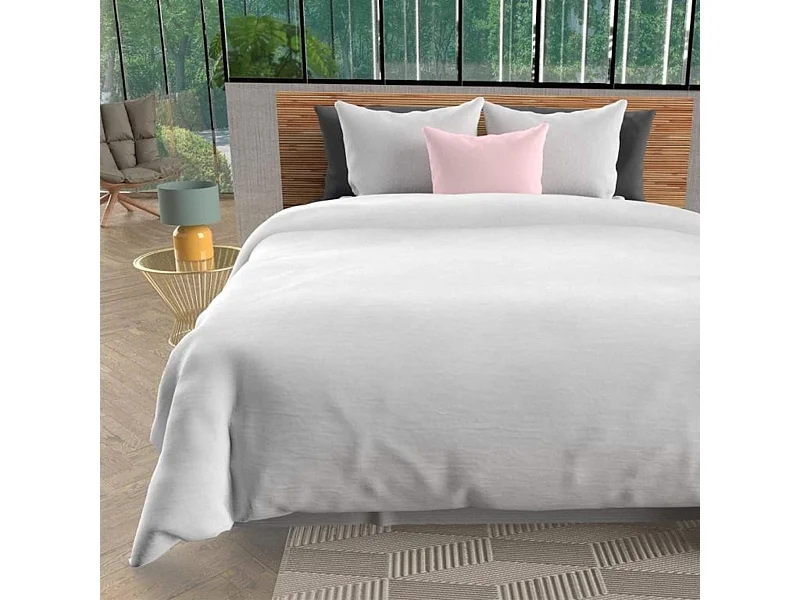 Set funda nórdica de microfibra lavada 140x200 cm BOHEME blanco, por Intemporel