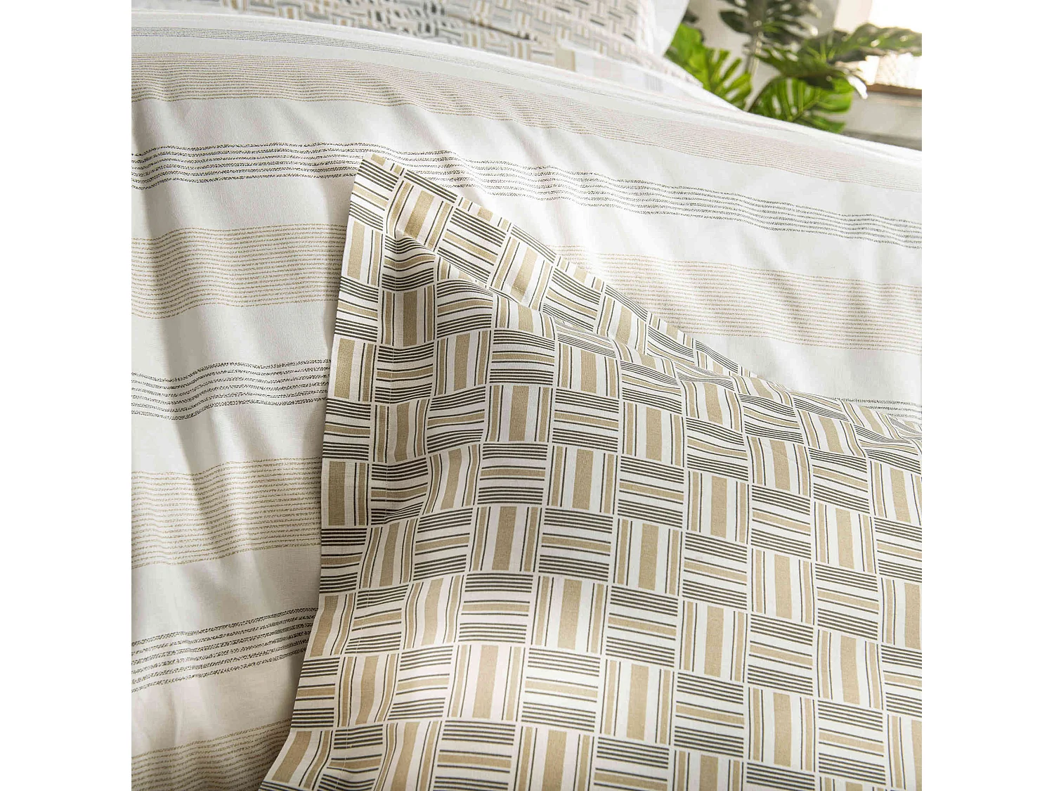 Parure de lit Diego gris 140x200 cm - Tradilinge