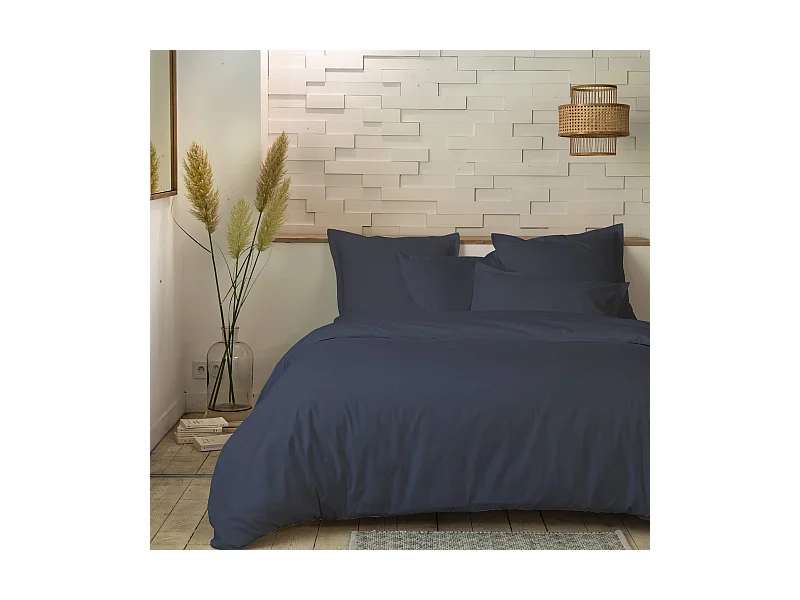 Parure de lit percale unie ombre 240x220 cm