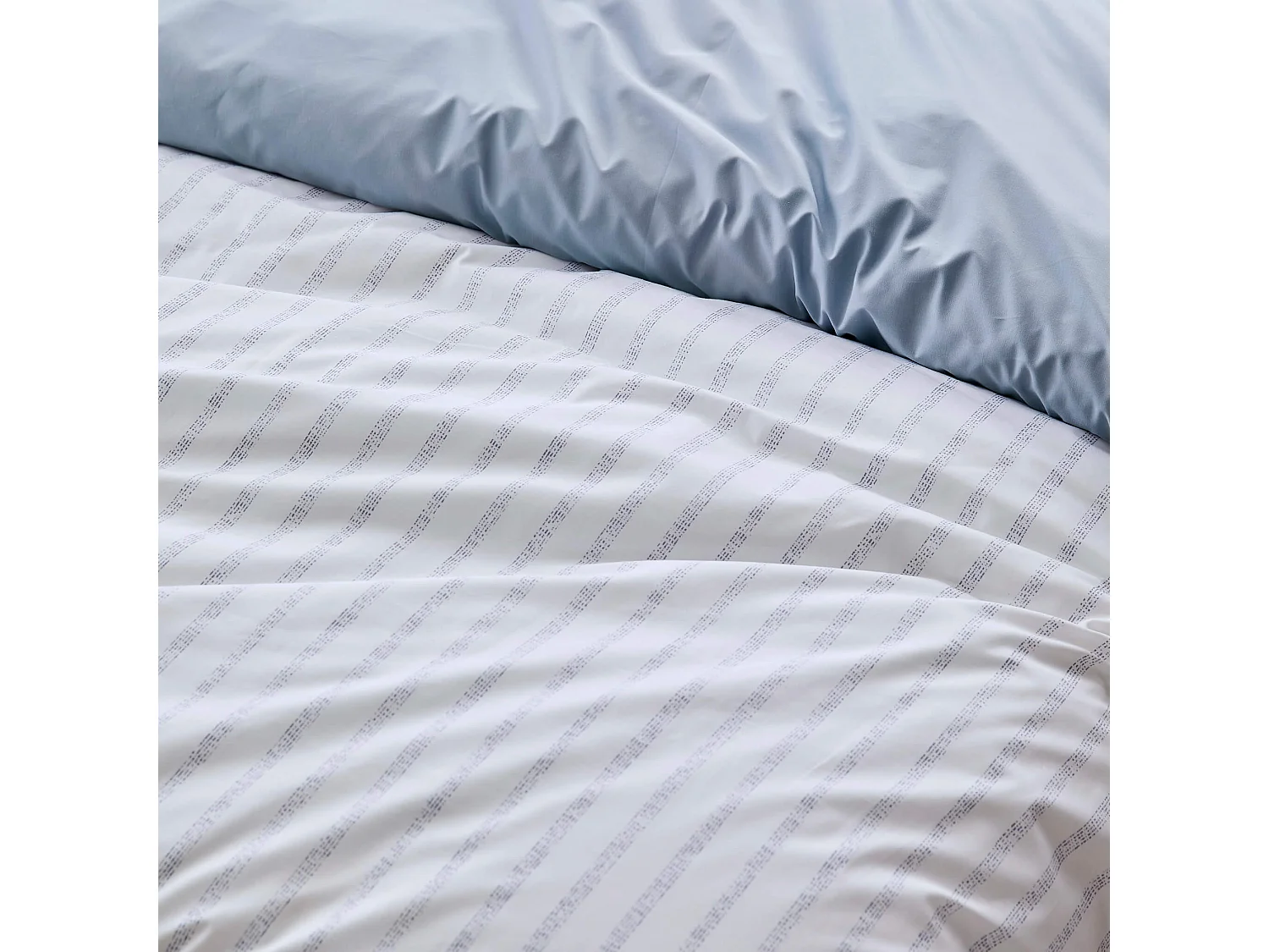 Parure de lit percale Gaby baltique 140x200 cm - Tradilinge