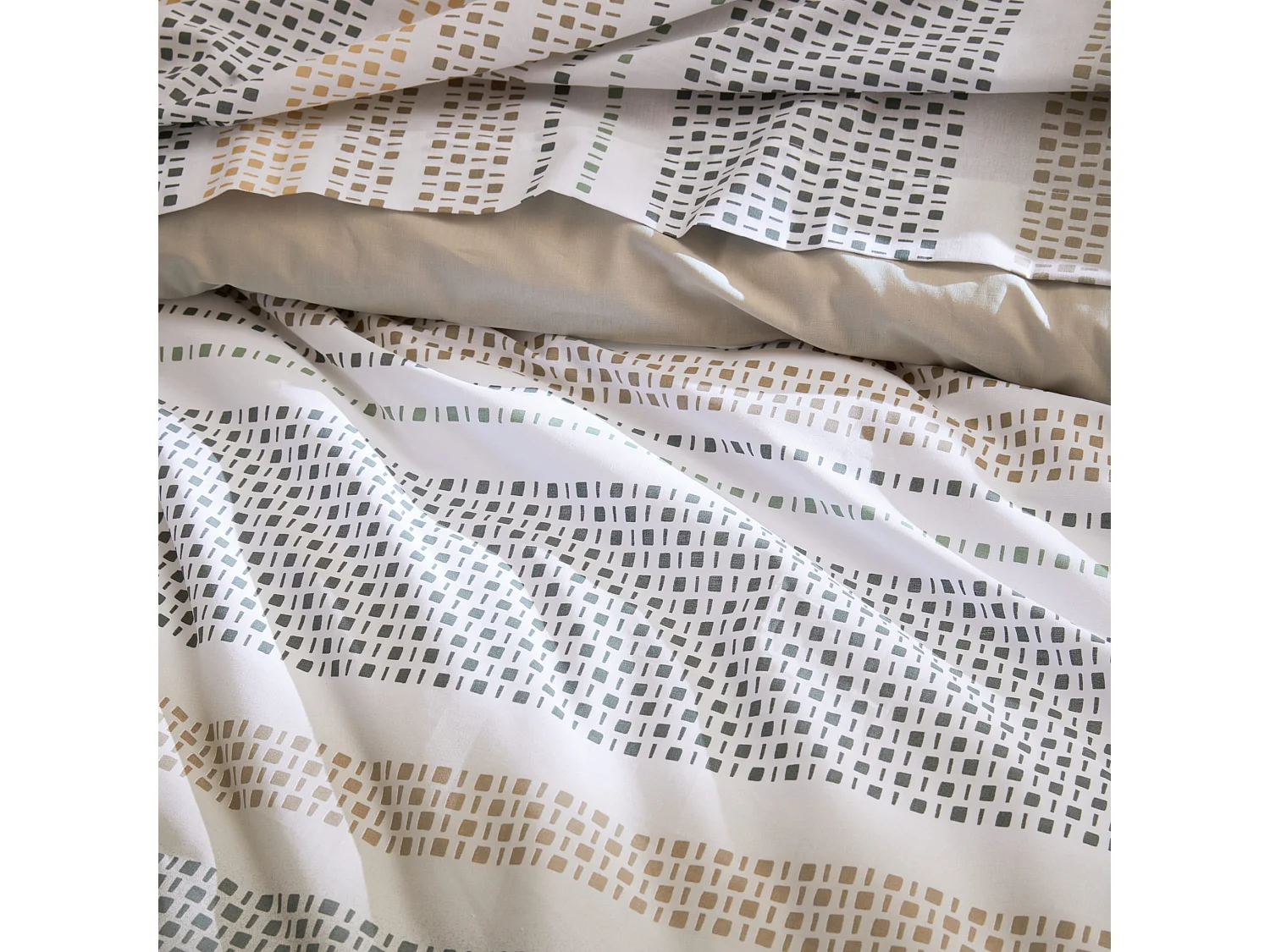 Parure de lit Niagara kaki 240x220 cm - Tradilinge