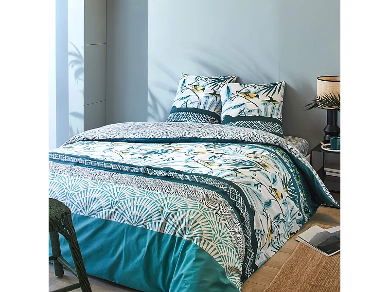 Parure de lit Colibri vert 240x220
