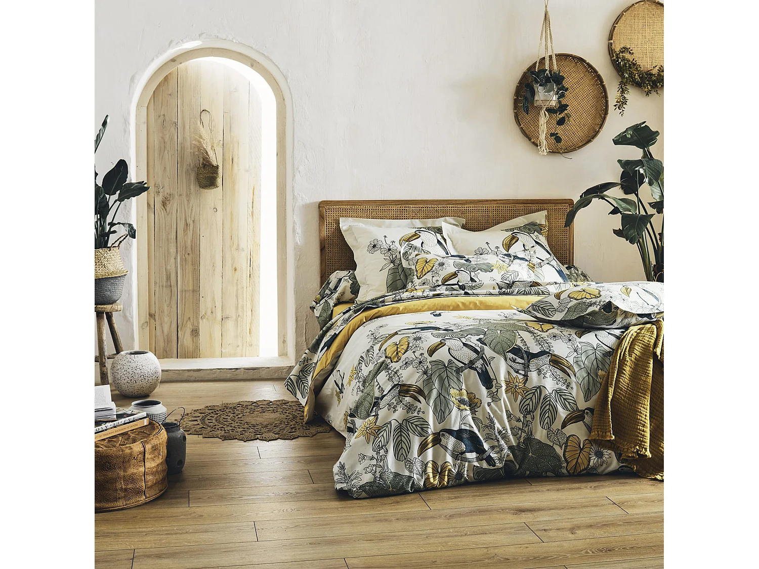 Parure de lit Toco vert 240x220 cm - Tradilinge