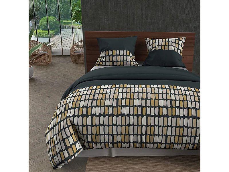 Parure de lit Fabio anthracite 260x240 cm