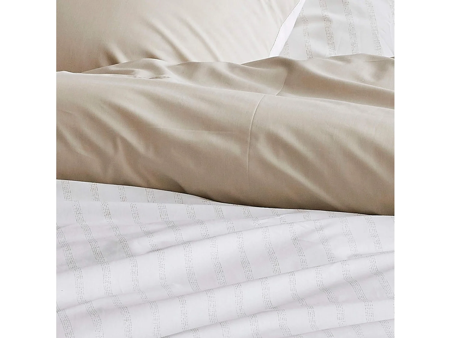Parure de lit percale Gaby lin 200x200 cm - Tradilinge
