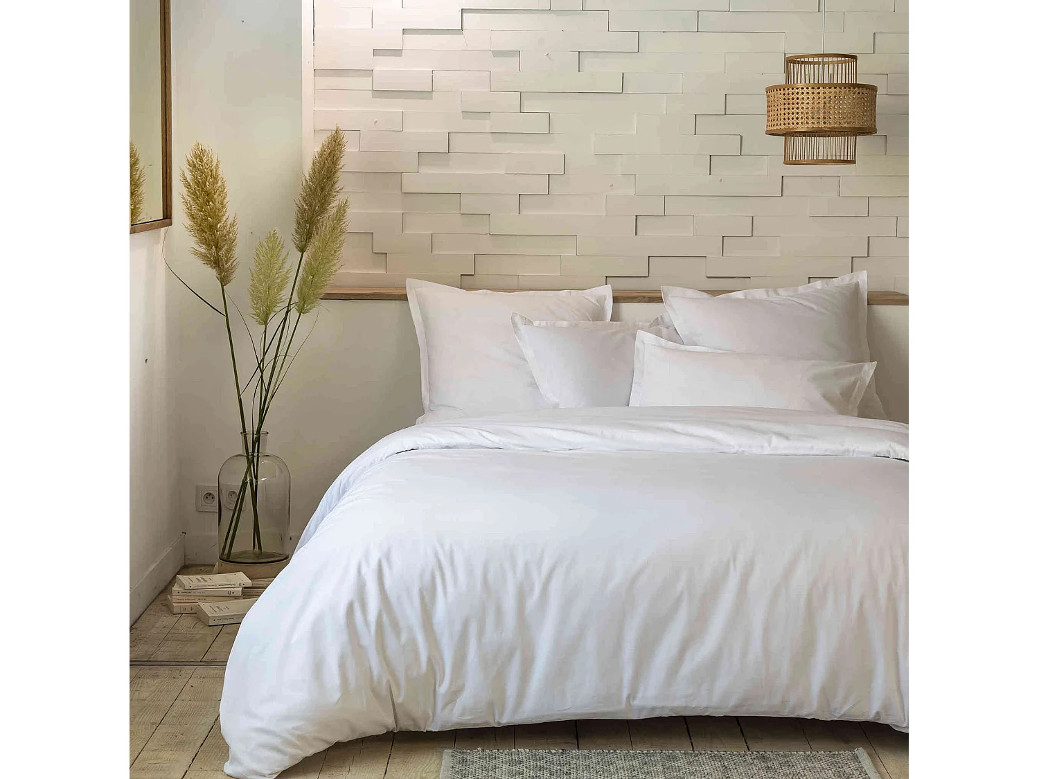 Parure de lit percale unie ombre 260x240 cm