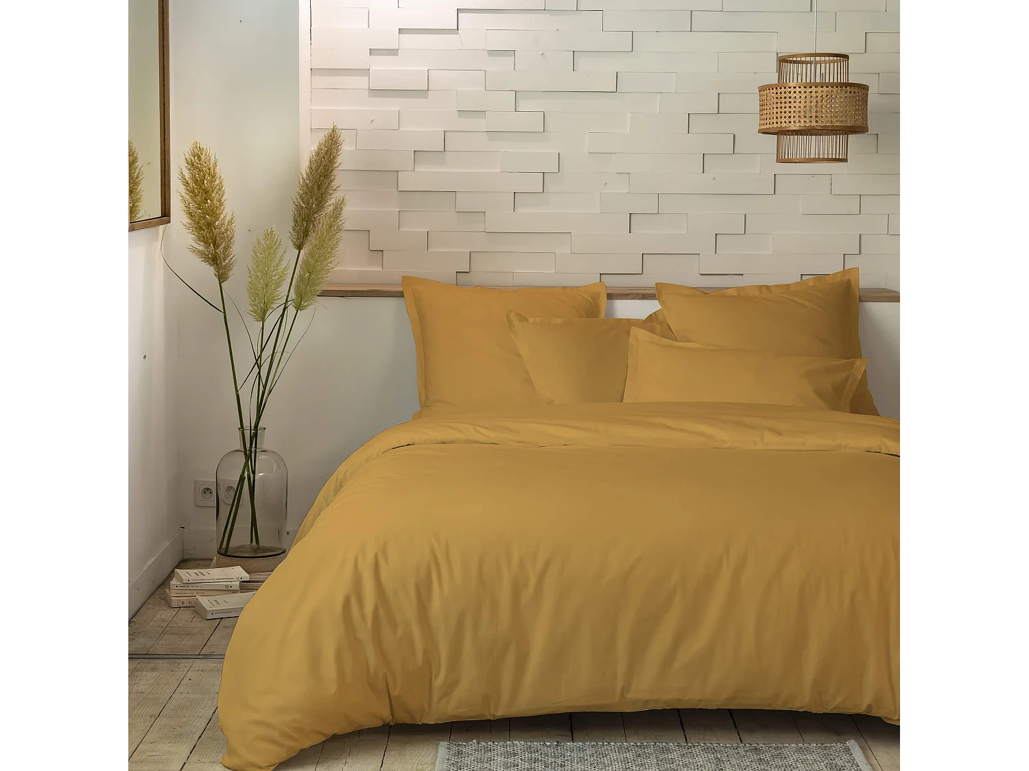Parure de lit percale unie ombre 260x240 cm