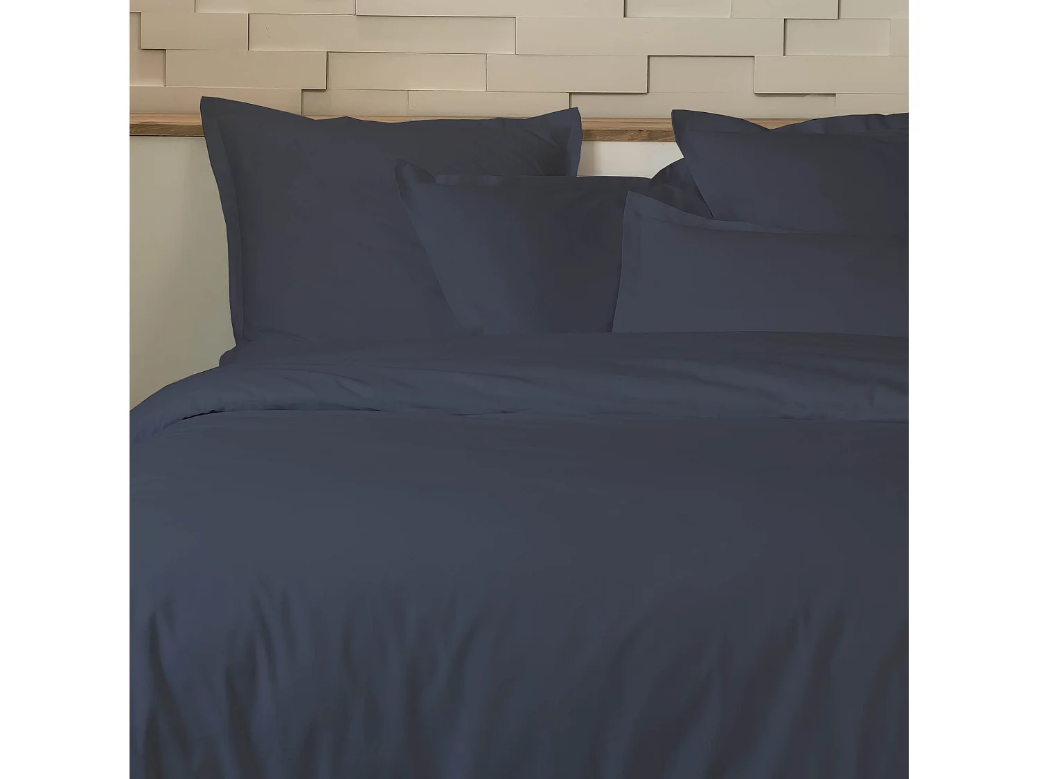 Parure de lit percale unie ombre 260x240 cm