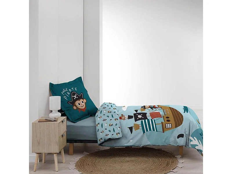 Parure de Lit 2 Pièces "Moussaillon" 140x200cm Bleu