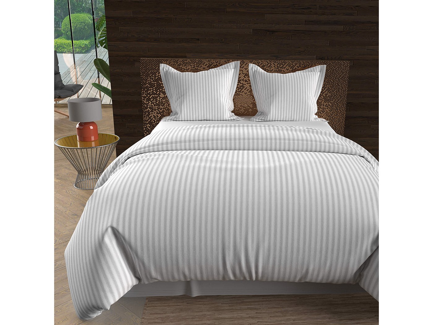 Parure de lit satin de coton Eden 240x220 cm