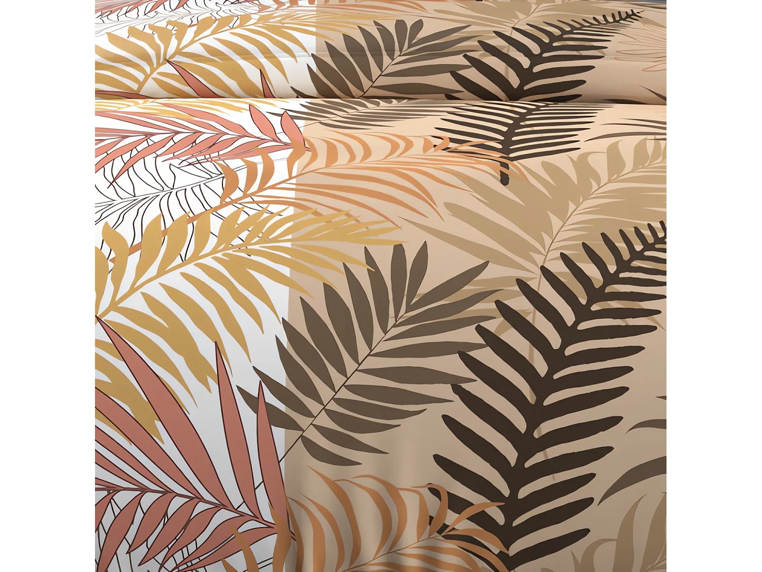 Set funda edredón de algodón 57 hilos 240x220 cm JUNGLE white