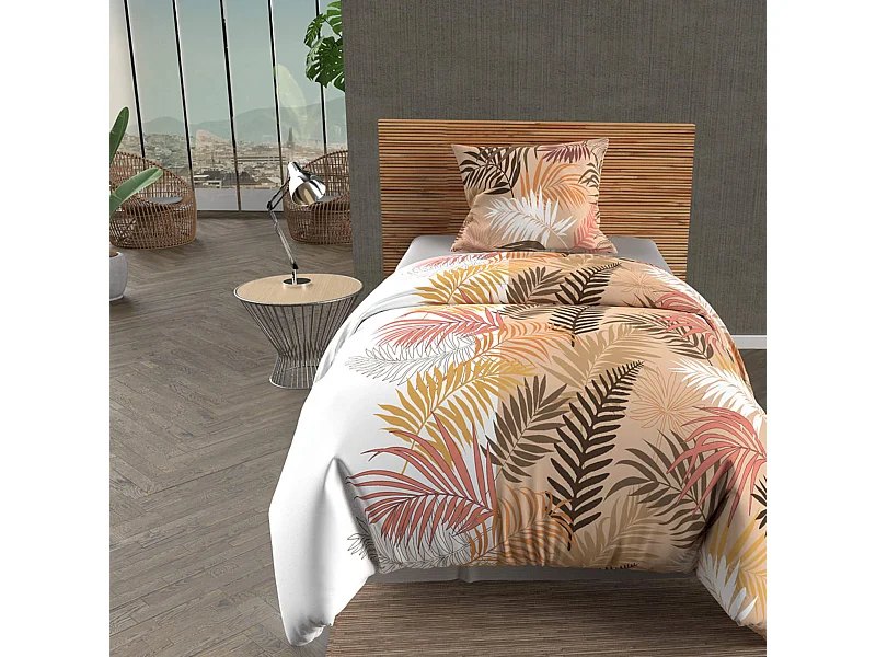 Parure de lit Jungle blanc 140x200 cm