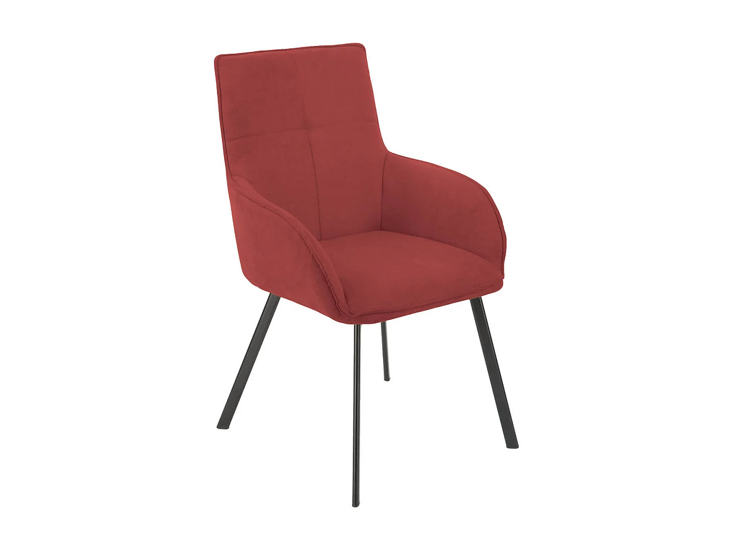 CATILA - Lot de 6 Fauteuils Rouges Piètement Gris Mat