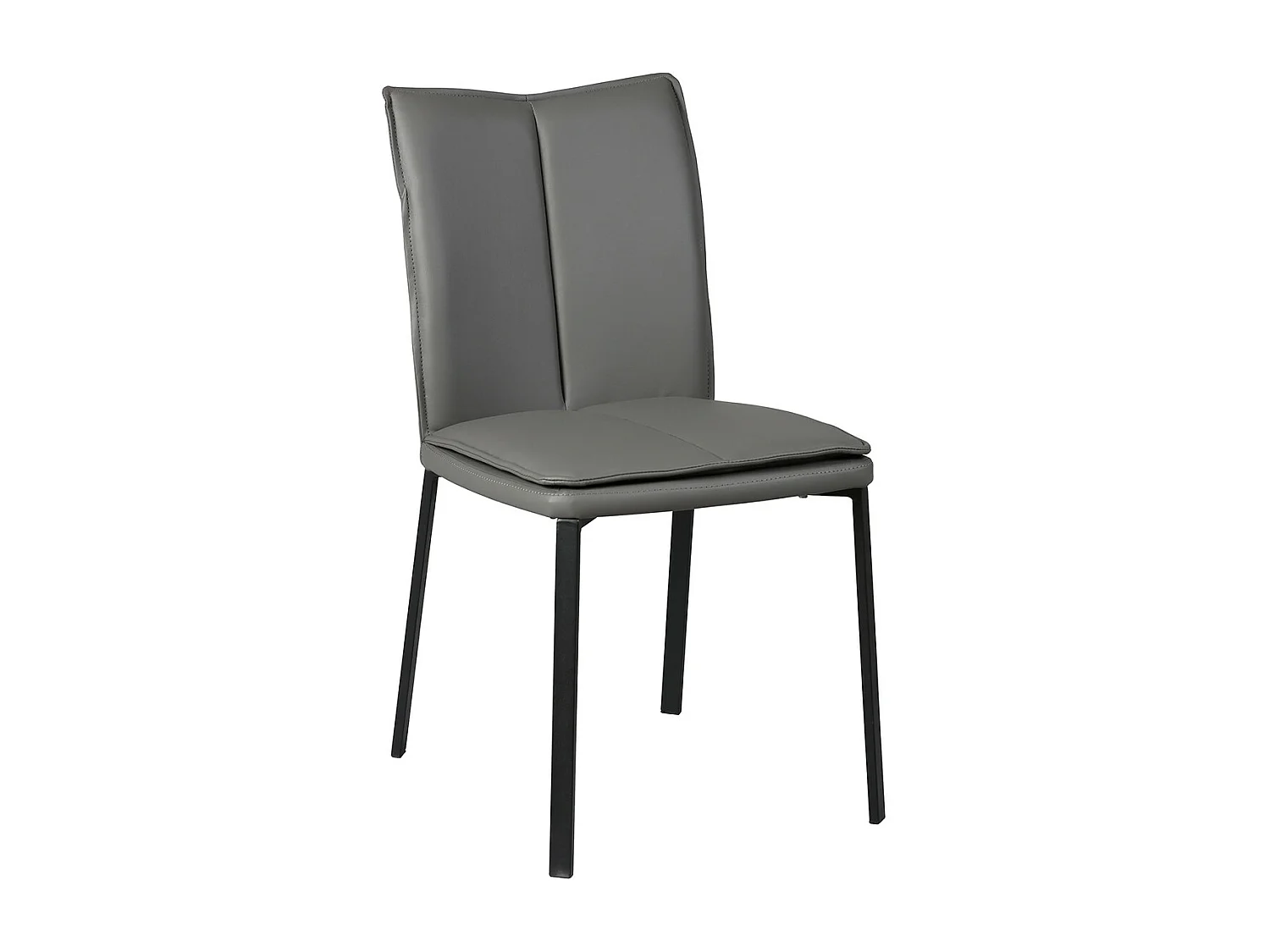 CALLUM - Lot de 6 Chaises Grises avec Sur-Coussin