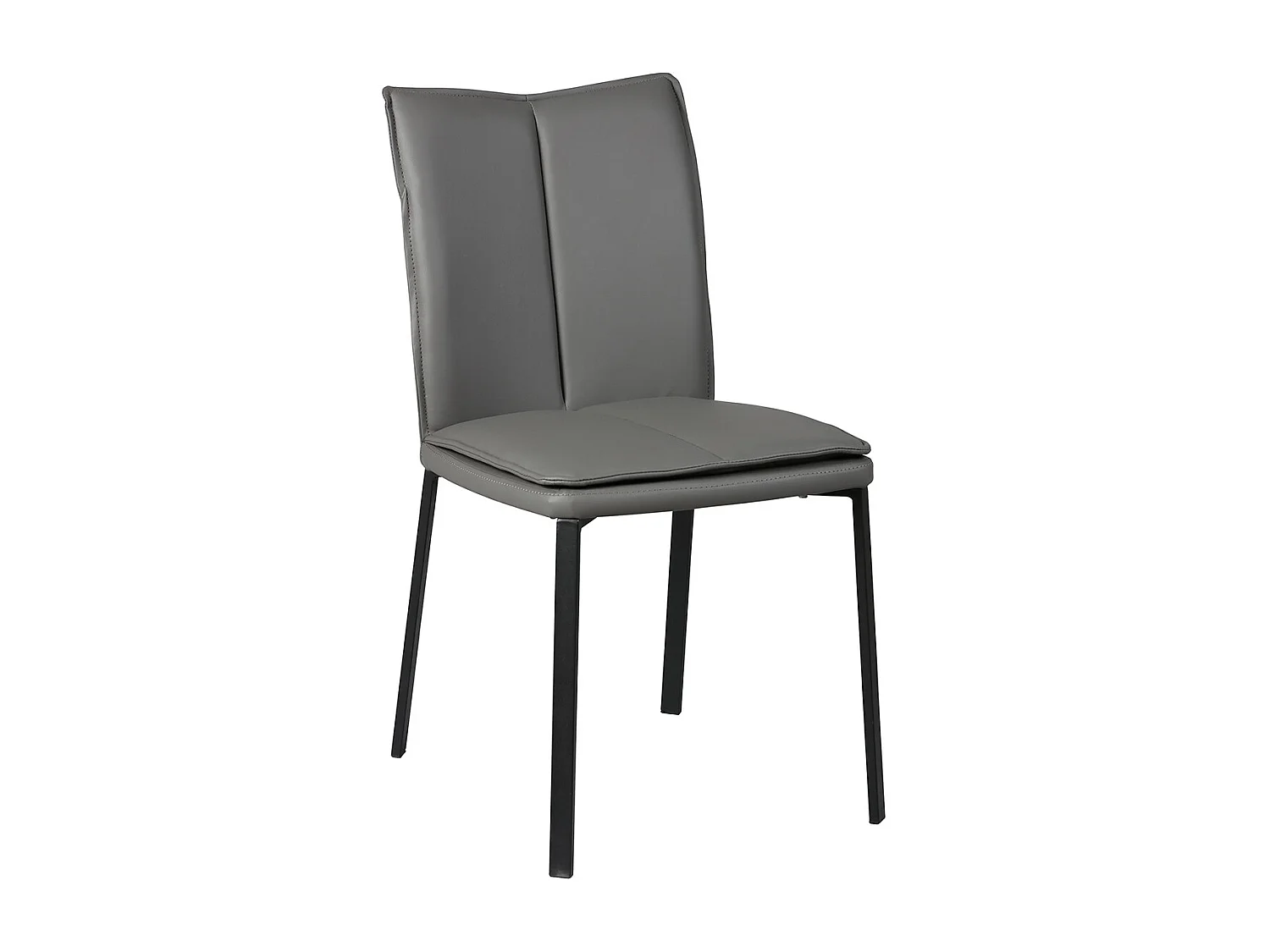 CALLUM - Lot de 6 Chaises Grises avec Sur-Coussin