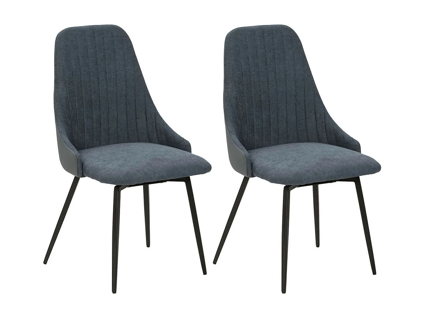 UNDY - Lot de 2 Chaises Pivotantes Tissu Bleu