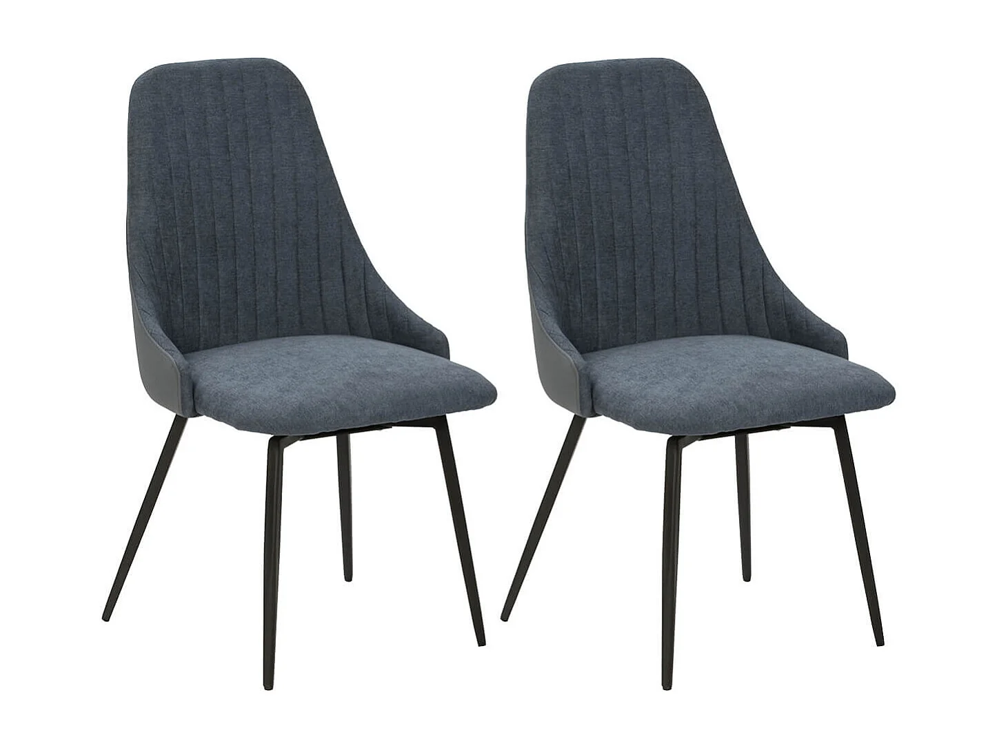 UNDY - Lot de 2 Chaises Pivotantes Tissu Bleu