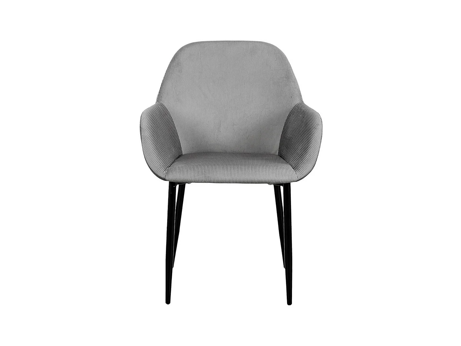 ALESSIA - Lot de 4 Fauteuils Velours Côtelé Gris
