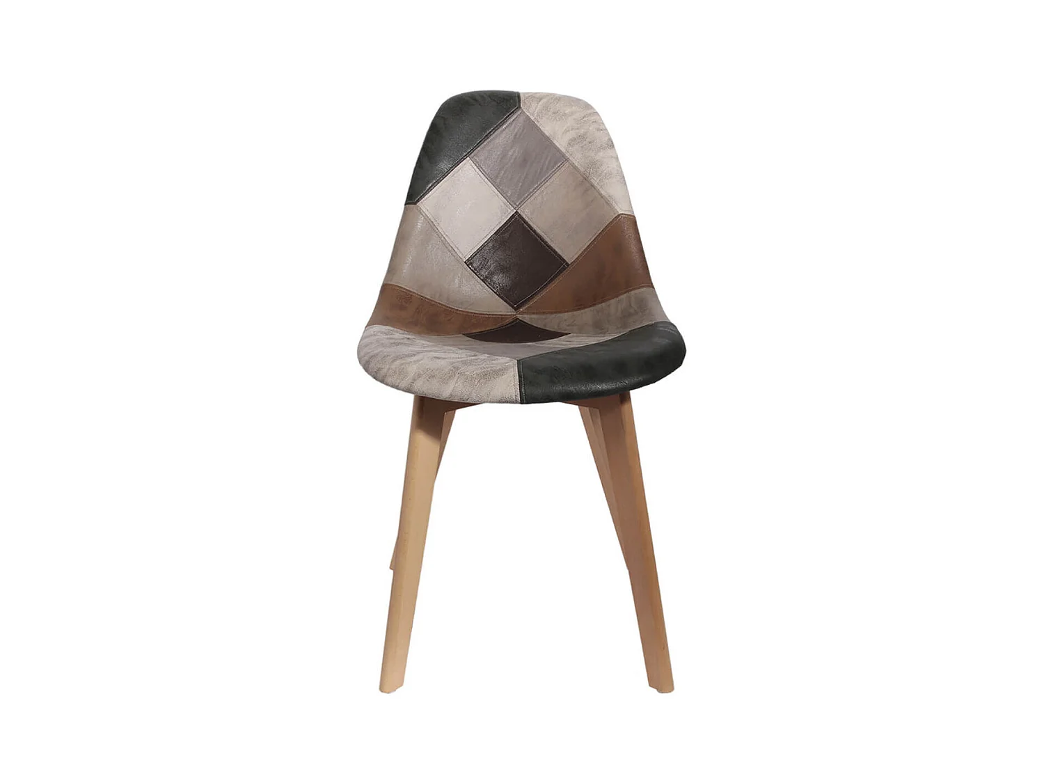 MELO - Lot de 4 Chaises Scandinaves Aspect Vieux Cuir