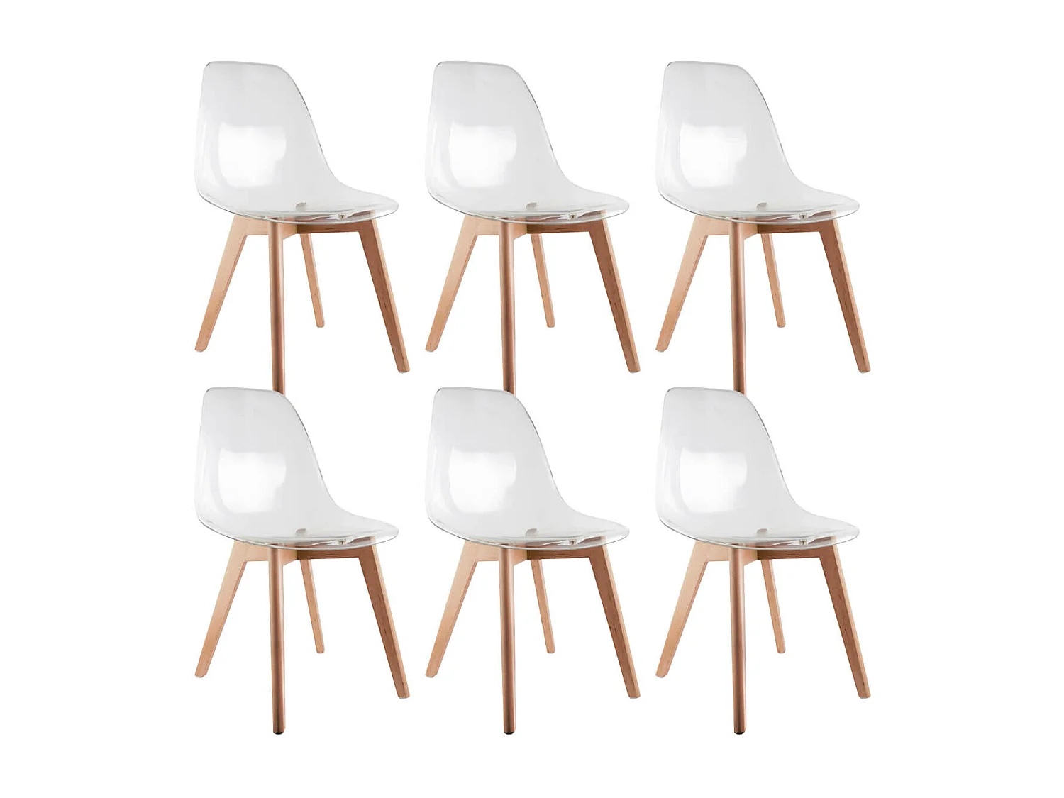 OKOA - Lot de 6 Chaises Transparentes