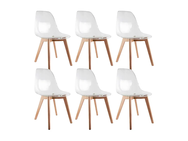 OKOA - Lot de 6 Chaises Transparentes